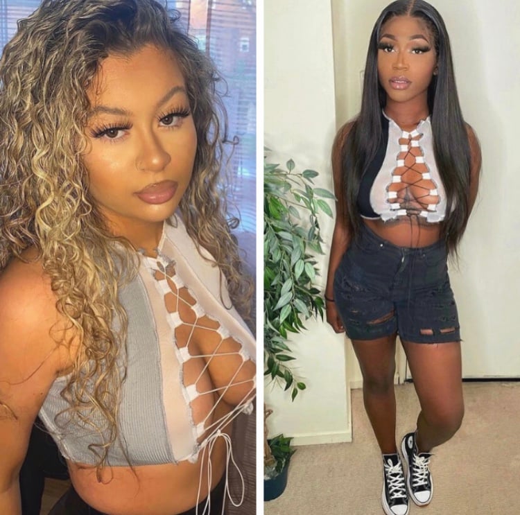 Image of Lace up crop top