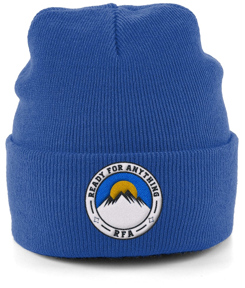 Image of Embroidered Cuffed Beanie - Bright Royal