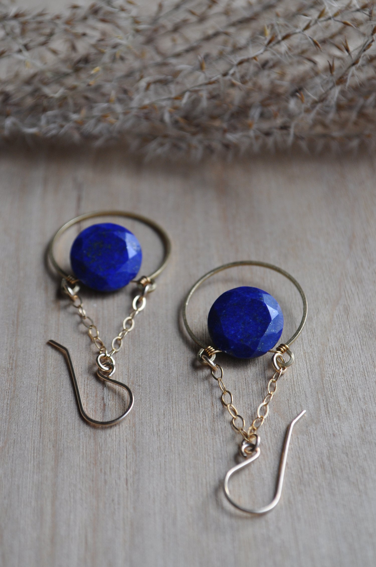 Image of Lapis Lazuli Hoop Dangles