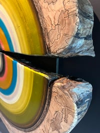 Image 4 of Giant green gold Tree ring painting