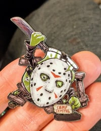 Image 2 of Strawberry Slash-Bash Horror Enamel Pin