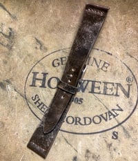 Image 3 of Unlined Antiqued Shell Cordovan watch strap - Dark Cognac unlined