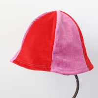 Image 2 of red purple corduroy  child vintage fabric six panel bucket hat buckethat sunhat