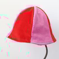 Image 2 of red purple corduroy  child vintage fabric six panel bucket hat buckethat sunhat