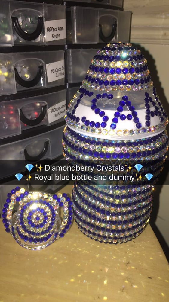 Image of Fully Bling  Bottle with matching Dummy 