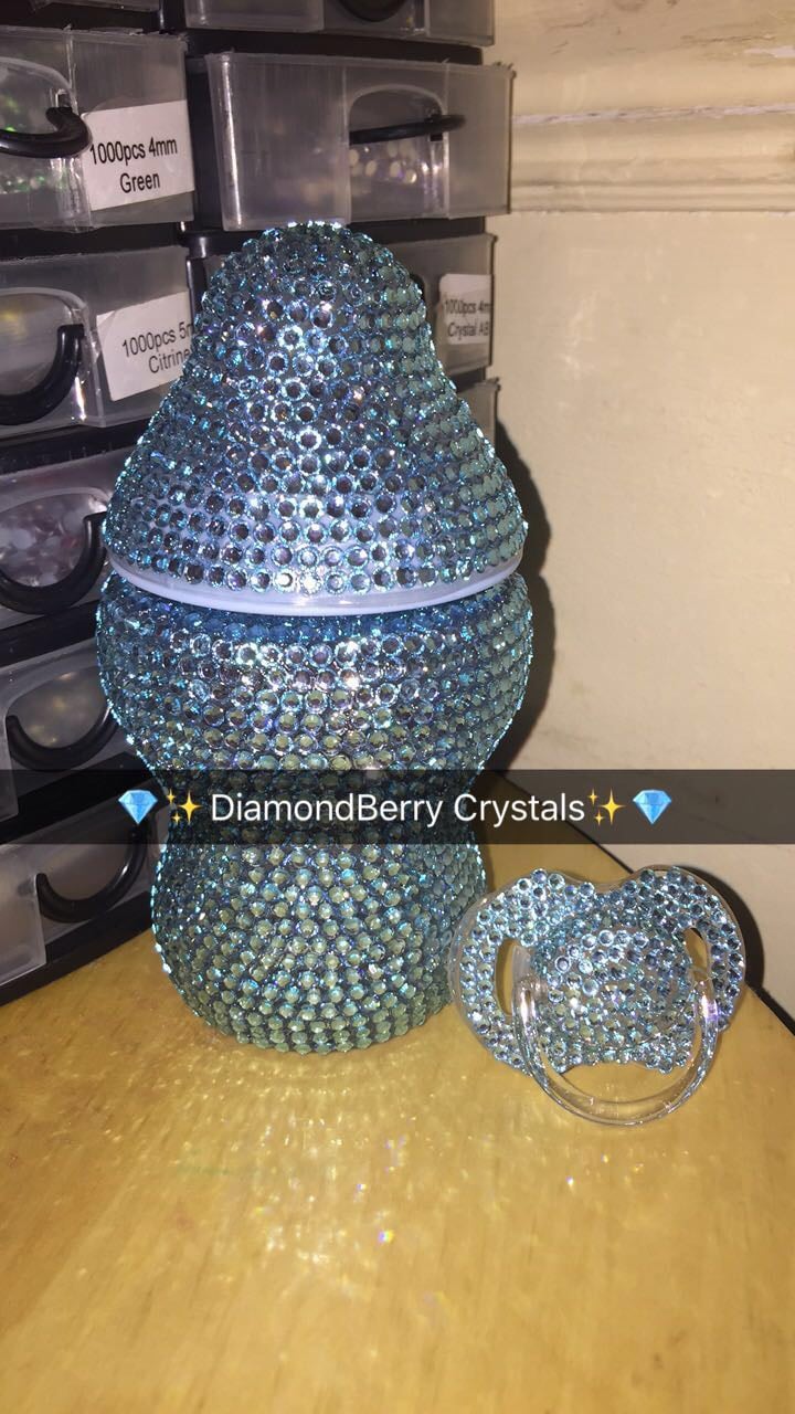 Image of Fully Bling Bottle with matching Dummy
