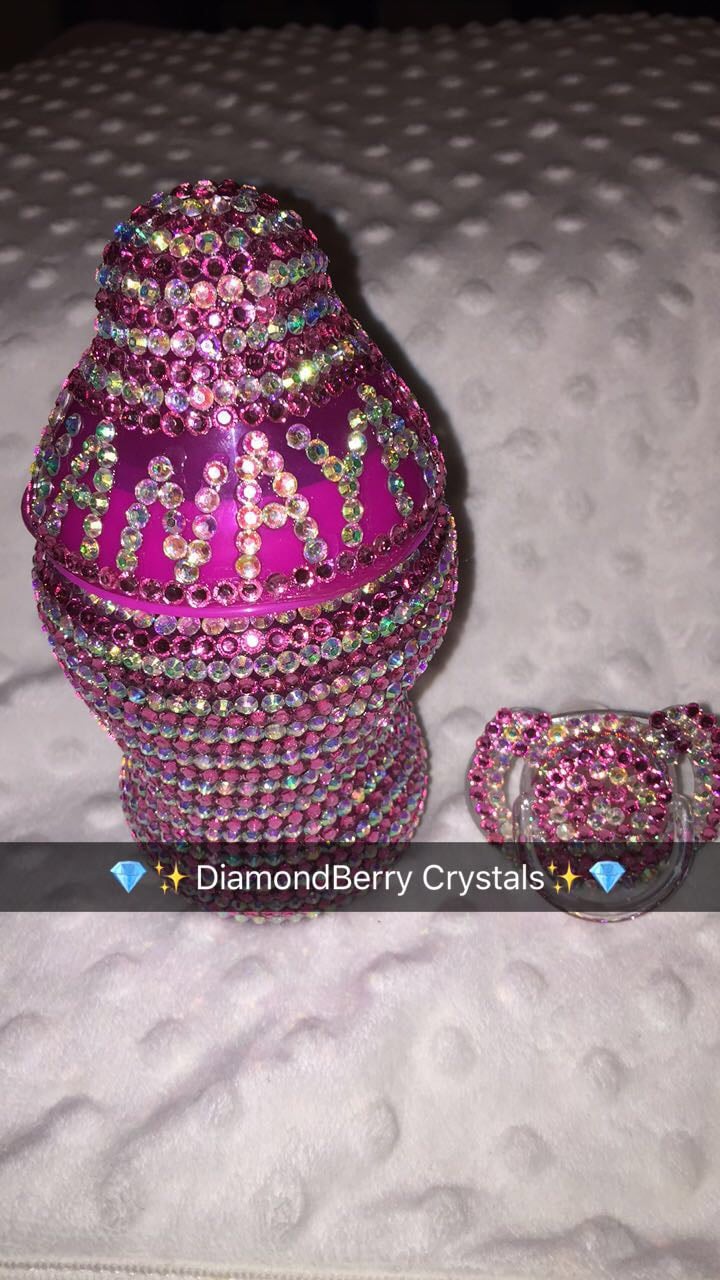 Image of Fully Bling Bottle with matching Dummy