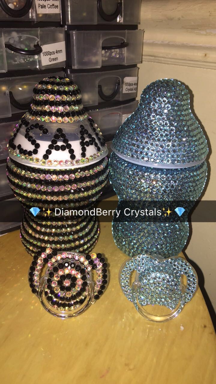 Image of Fully Bling Bottle with matching Dummy