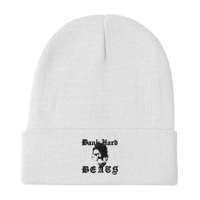 Image 1 of Embroidered Beanie Black Skull Logo