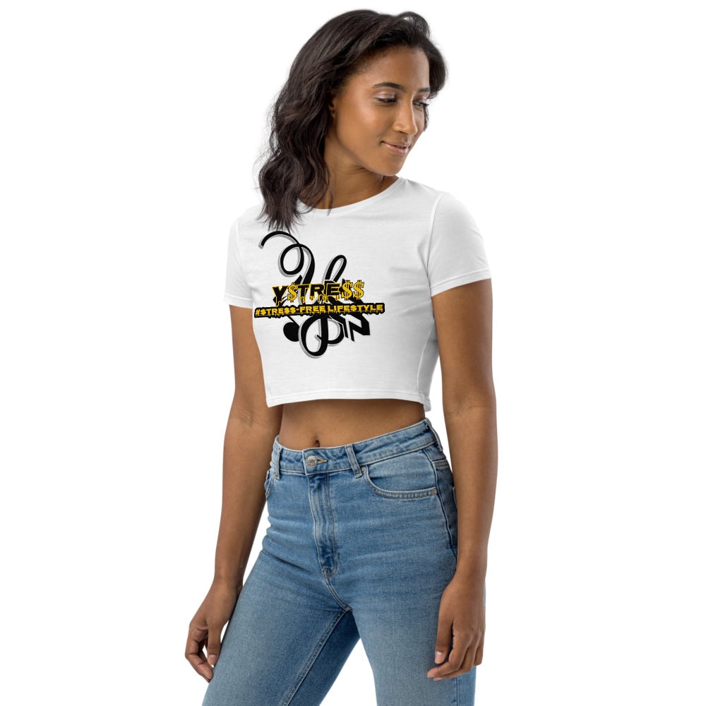 Image of YSDB Exclusive Women's Gold and Black Organic Crop Top