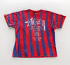 Stussy World Tour Striped Tee Sz XL (Blue/Red)