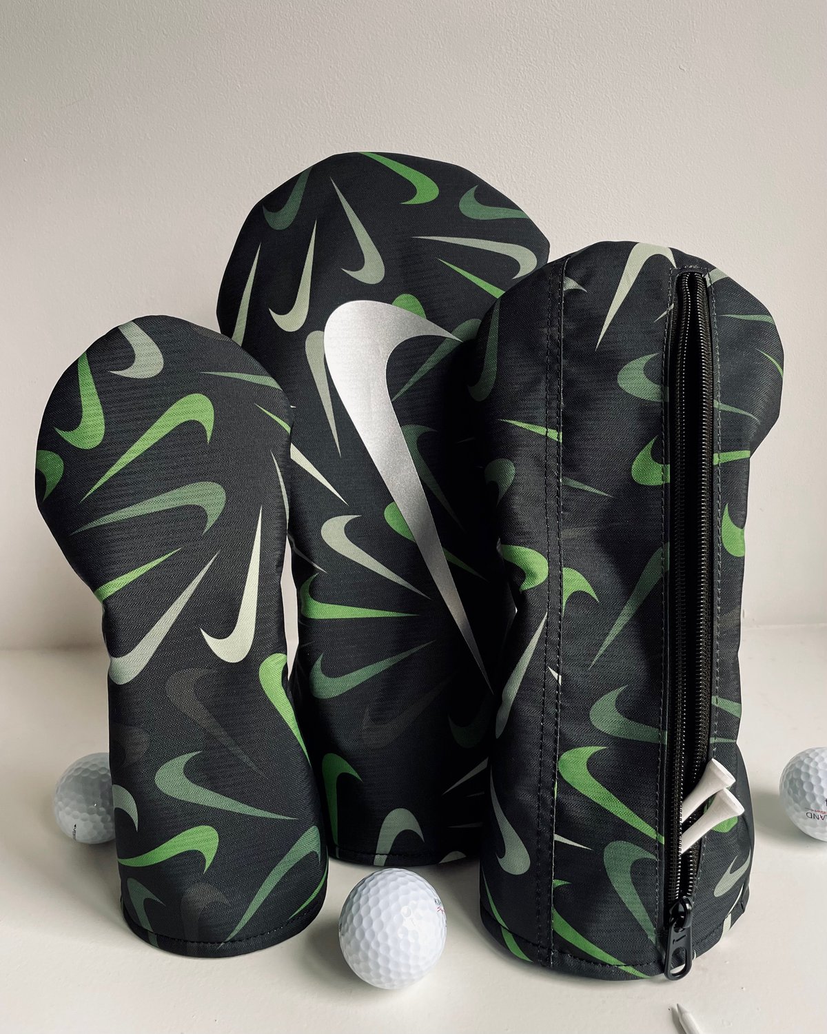 Custom Upcycled Nike Headcover Set - green/black | Albatros Headcovers