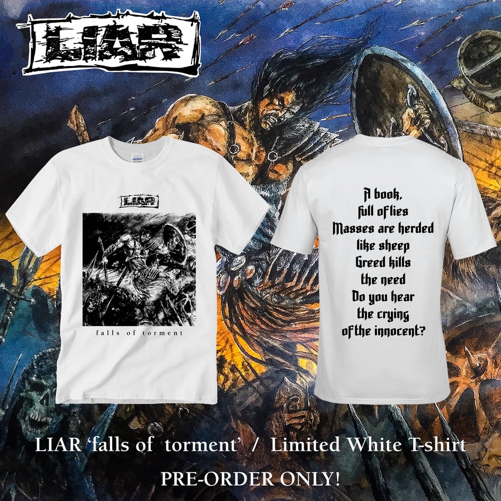 LIAR 'Falls Of Torment' T-SHIRT WHITE 