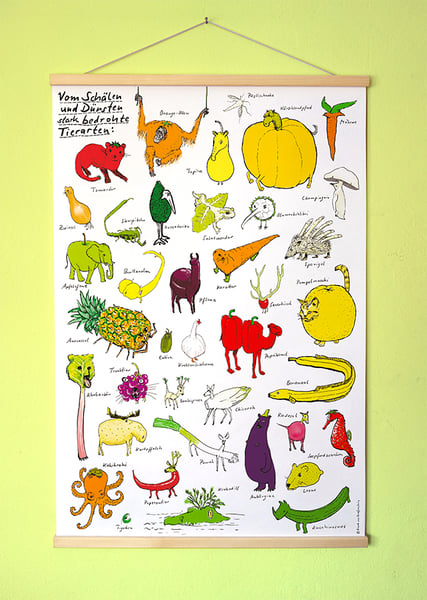 Image of Gemüsetiere | Großes Poster | DIN A1* mit Posterleisten