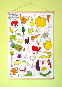 Image 1 of Gemüsetiere (Urfassung) | Großes Poster | DIN A1* mit Posterleisten