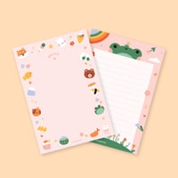 Image 1 of Set of 2 notepads Happy Frog & Kawaii Friends