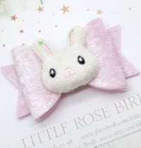 Image 2 of Pink Velvet with Cute Bunny Bow