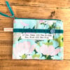 Obey all the rules, Katherine Hepburn quote purse duck egg blue and pink