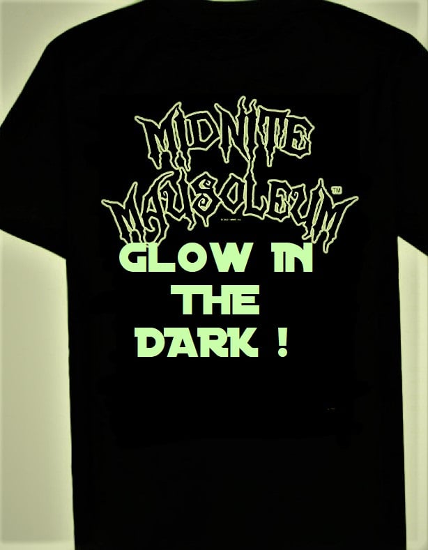 Image of Midnite Mausoleum - Glow in the dark logo shirt