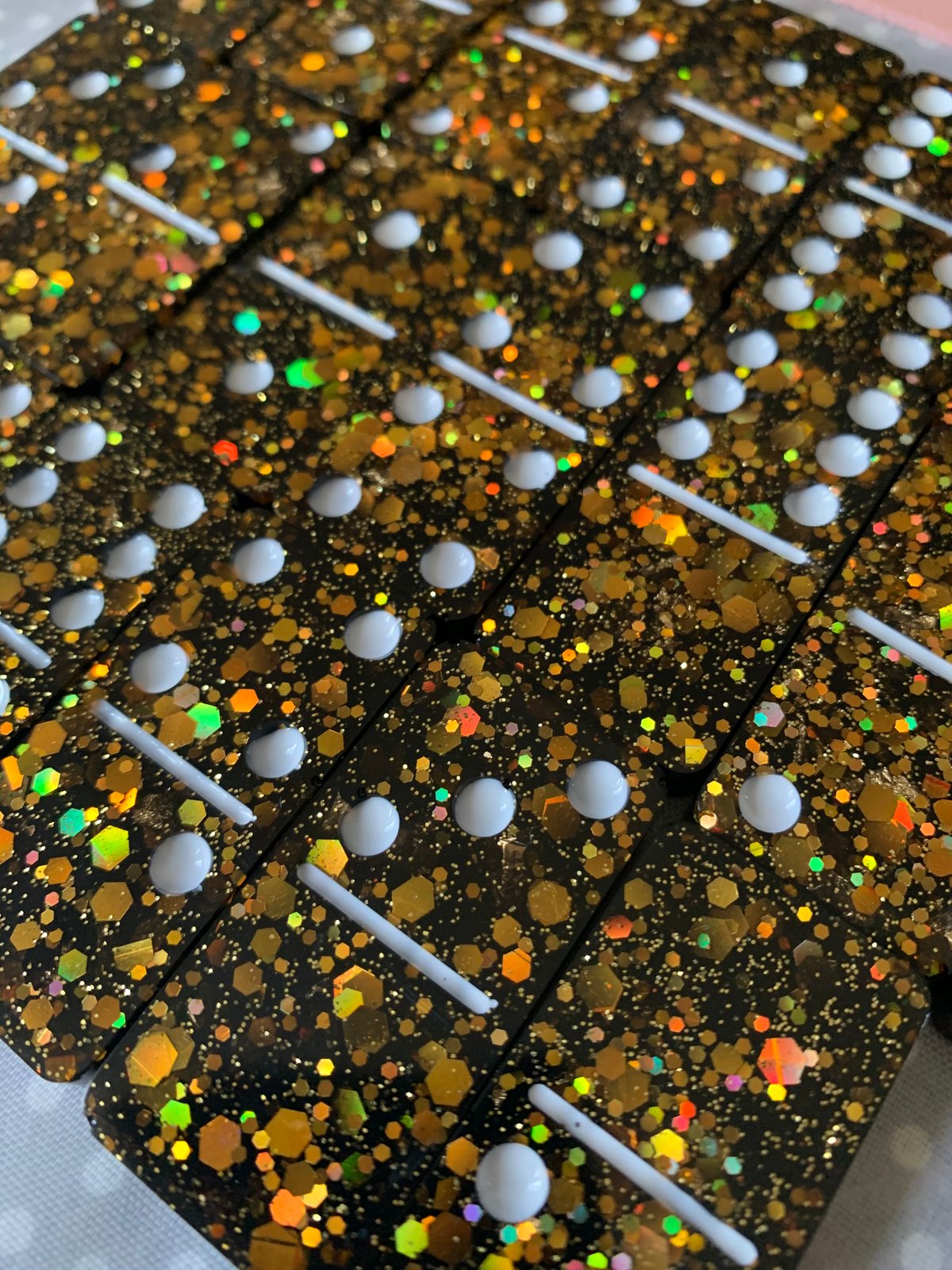 Image of Black/Gold Glitter Dominoes