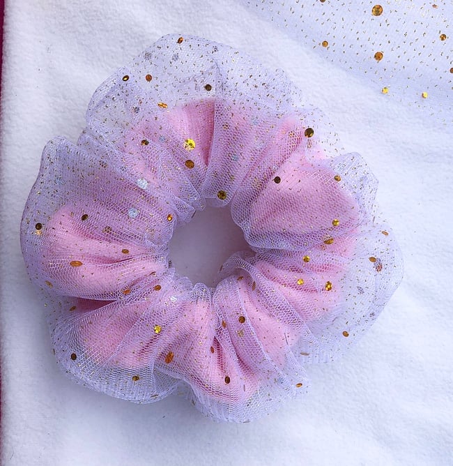 Candy floss double scrunchie 