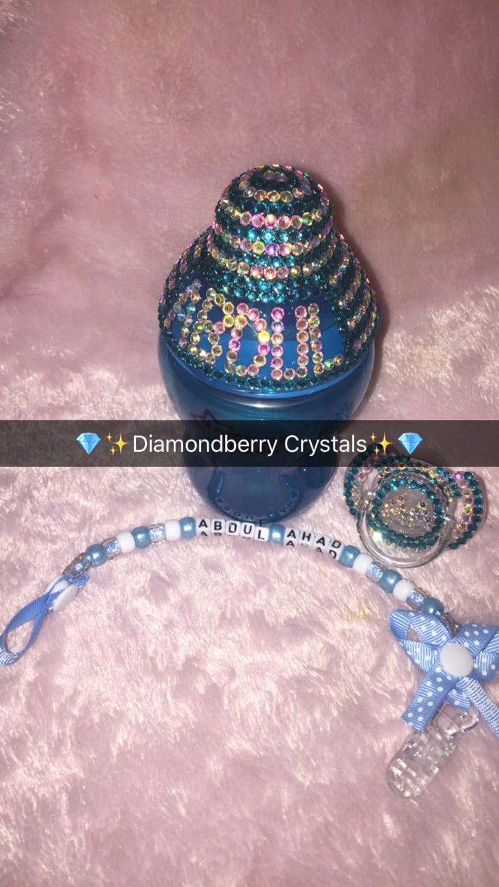 Image of Bling bottle with matching Dummy & clip