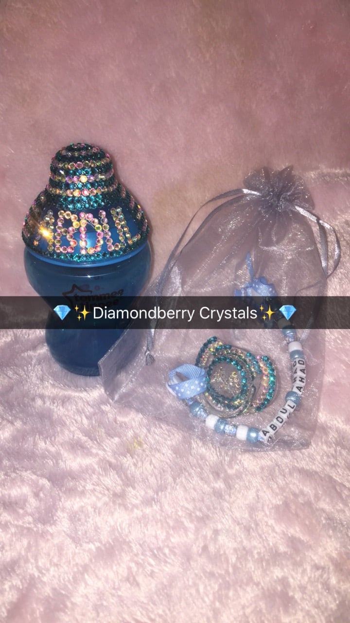 Image of Bling bottle with matching Dummy & clip