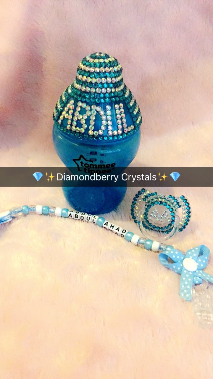 Image of Bling bottle with matching Dummy & clip