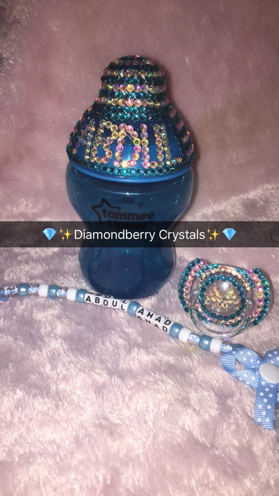 Image of Bling bottle with matching Dummy & clip