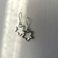 Image 4 of Open star drops earrings ~ sterling silver