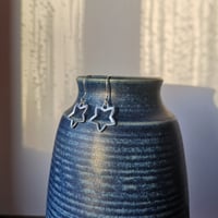 Image 3 of Open star drops earrings ~ sterling silver