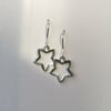 Open star drops earrings ~ sterling silver