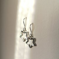 Image 5 of Open star drops earrings ~ sterling silver