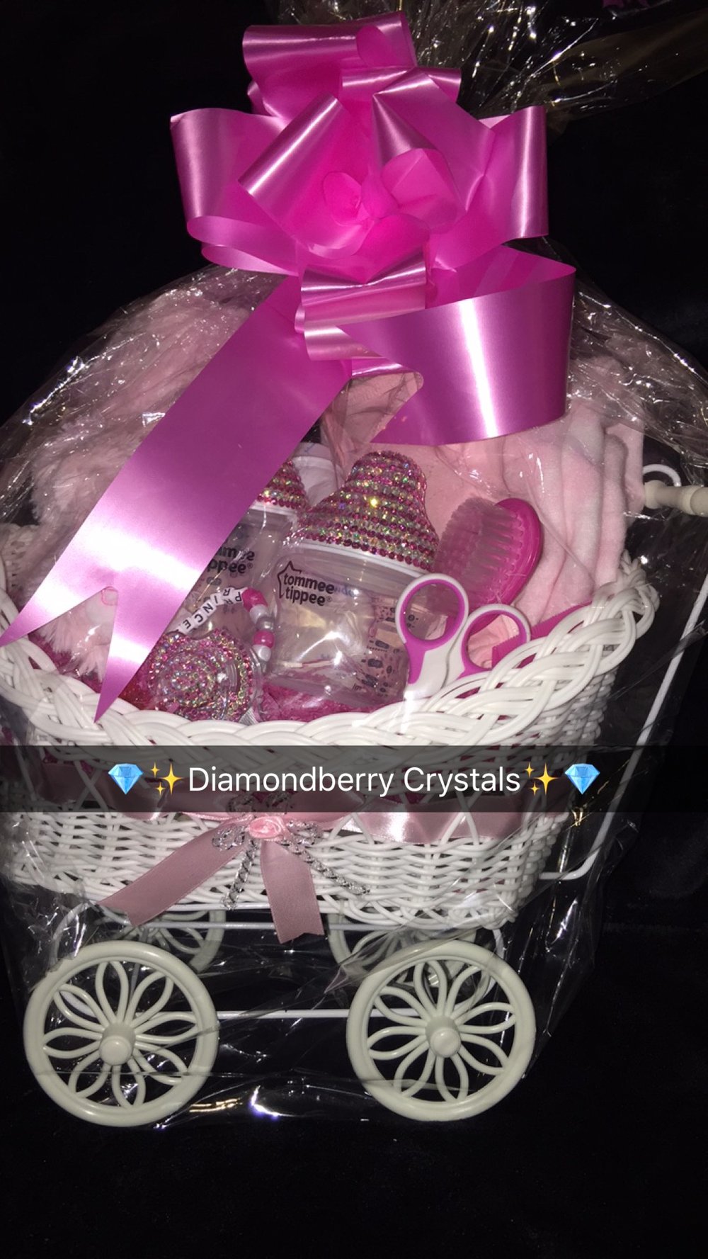 Image of Boys/Girls Bling Gift Pram Hamper, for Baby-shower, presents