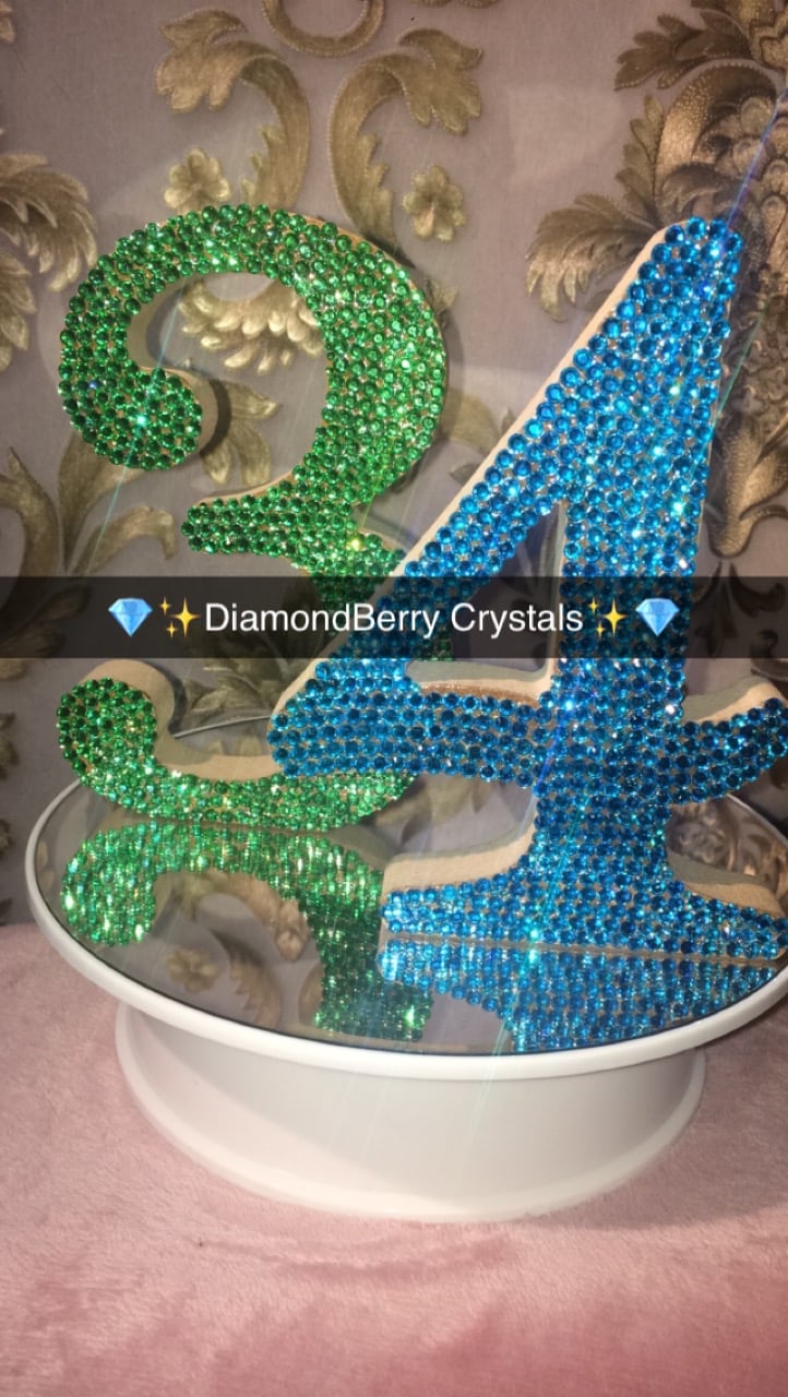 Image of Bling Wooden letters & numbers, For birthday props or decorations 8-20cm