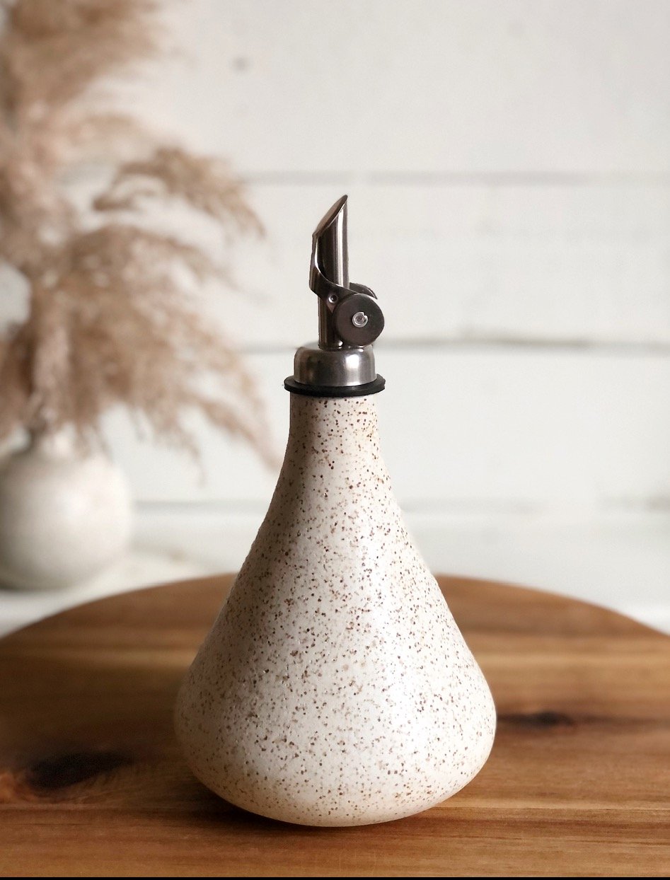 Image of Ceramic Olive Oil / Vinegar Cruet Pourer