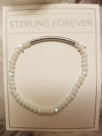 Sterling Forever - Rhodium Plated Beaded Stretch Bracelet