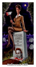 "Haunted Haddonfield Stretching Portraits" Prints (inspired by the "Halloween" film series)