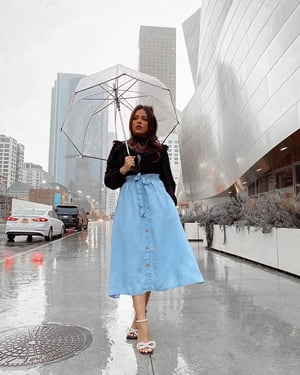 Image of Denim Long Skirt  