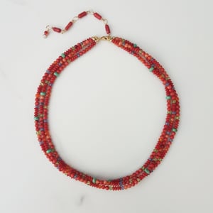 Red Coral Confetti Necklace 