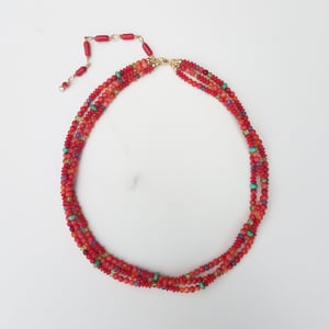 Red Coral Confetti Necklace 