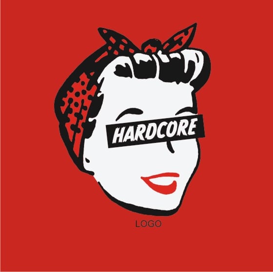 Image of Hard Core Retro Femme - Ladies Red T-Shirt