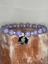 Natural Stone Handmade Purple Rive Rock and Glass Bracelet