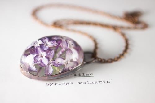 Image of Lilac (Syringa vulgaris) - Copper Plated Necklace #5