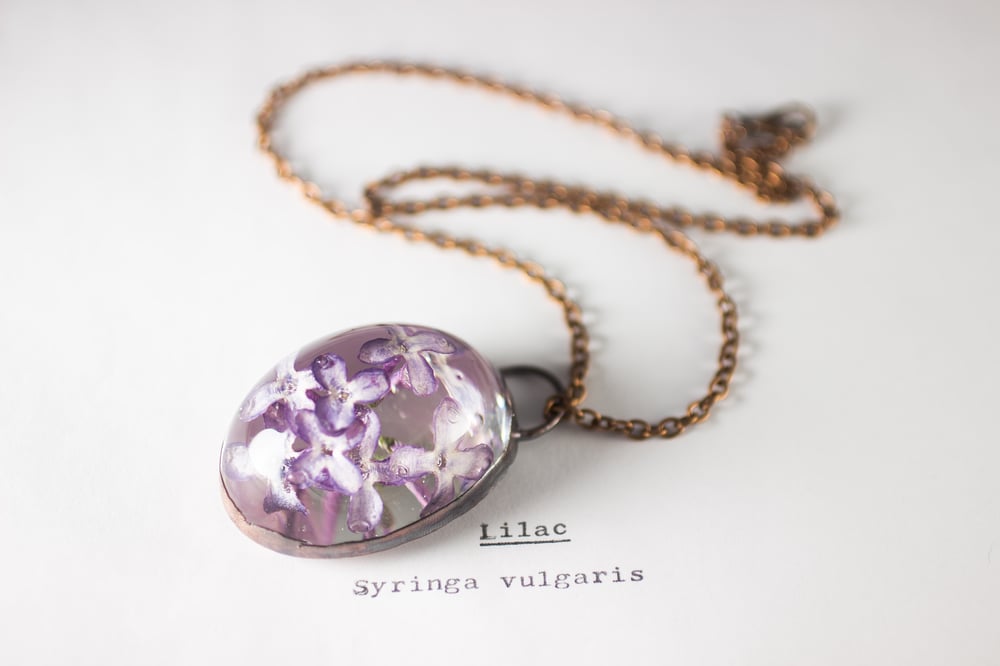 Image of Lilac (Syringa vulgaris) - Copper Plated Necklace #5