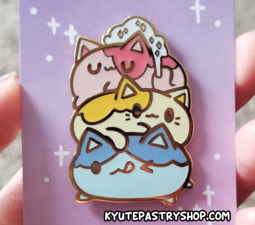 Pride Dessert Cats - Pan Dango Enamel Pin