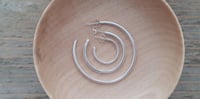 Image 2 of Minimal Hoops 3 sizes available in brass and recycled silver 