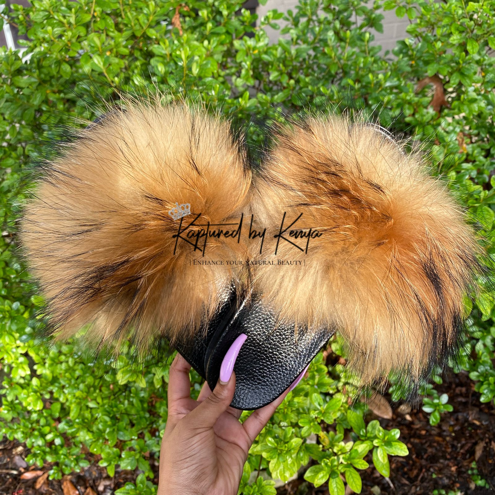 mink fur slides