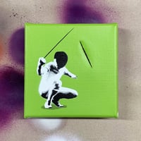 Image 1 of "After The Attack" Mini Canvas (green) 1/1 on 15x15cm Deep Edge Canvas