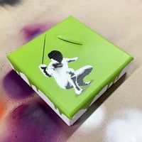 Image 2 of "After The Attack" Mini Canvas (green) 1/1 on 15x15cm Deep Edge Canvas